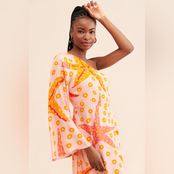 Farm Rio x Anthropologie One-Shoulder Starfish Maxi Dress - Picture 2 of 9